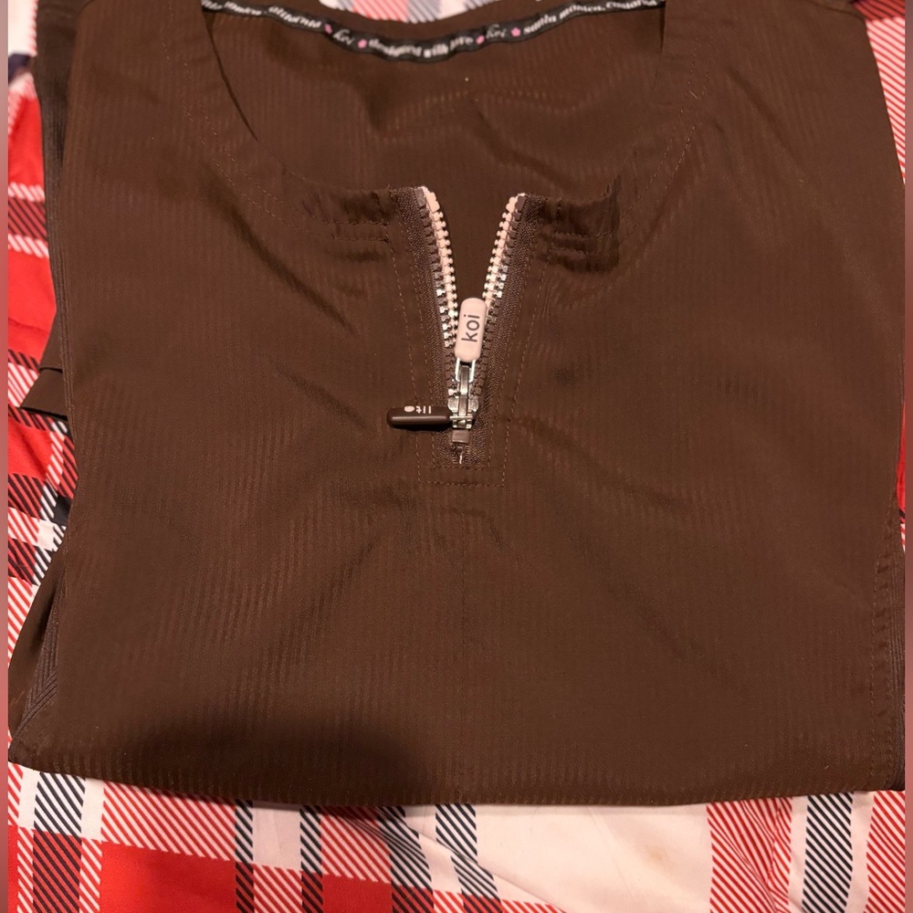 Brown Zip-Up Top & matching bottoms